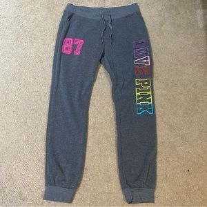 PINK Sweatpants w rhinestones size L